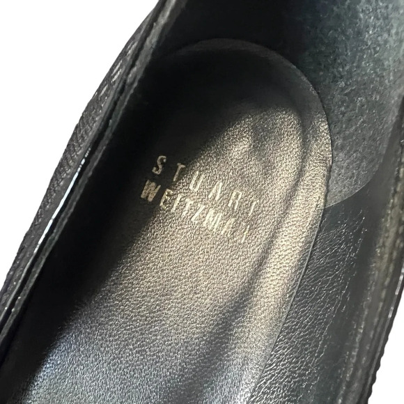 Stuart Weitzman Silver Peep toe Pumps with Black Lace Overlay - Picture 8 of 11